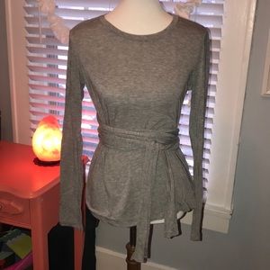 GAP | Gray Long Sleeve Waist Wrap T-Shirt